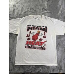 Anvil Miami Heat 2005 Southeast Division Champions Men's T-Shirt XL‎ White